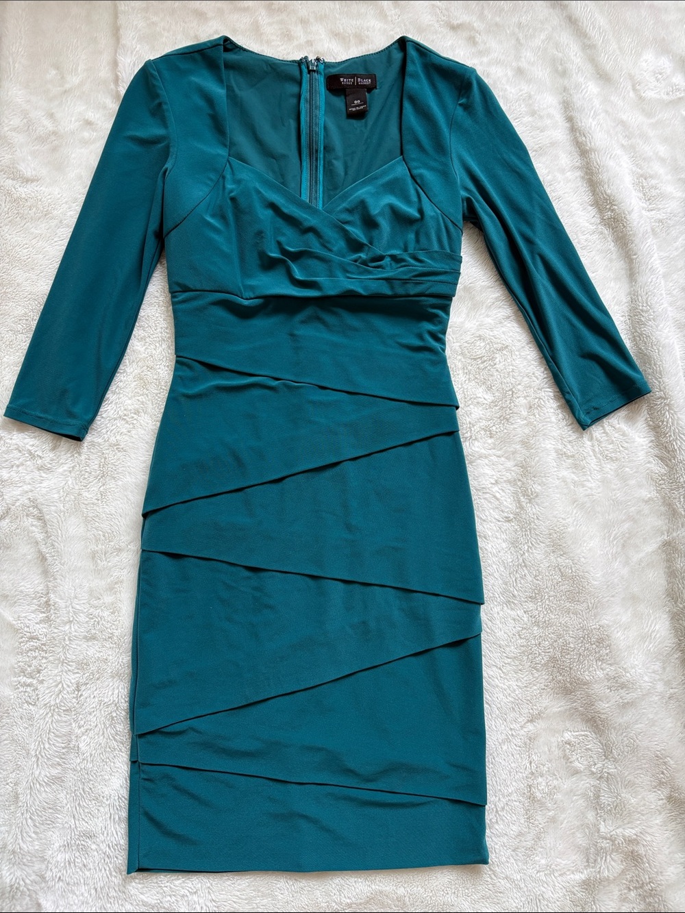 White House Black Market Teal Ruched Cocktail Dress